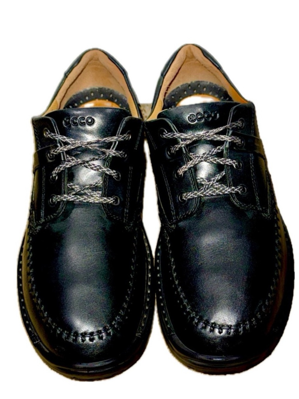 👞🧳 ECCO Leather Derby Comfort Shoes Black Men’s US 12 EU 46 Made in Portugal